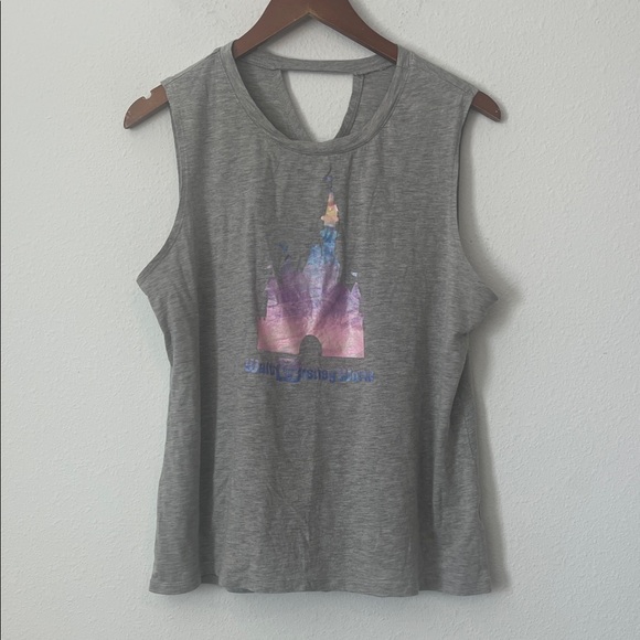 Disney Tops - Disney Gray Disney World Cinderella Castle Tank Top